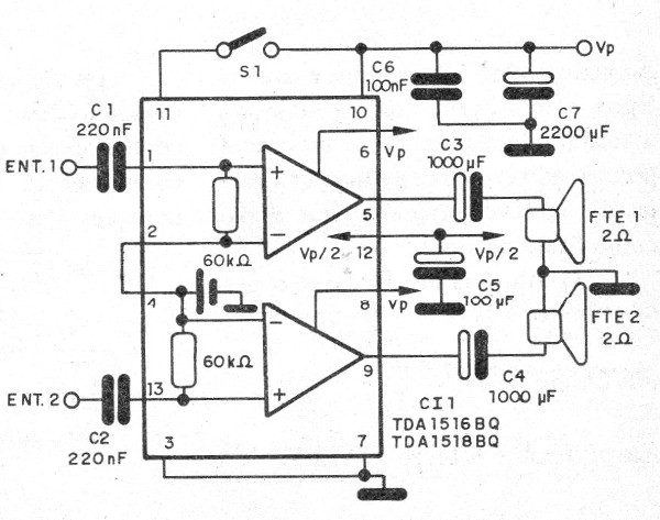    Figura 1 – Diagrama do amplificador
