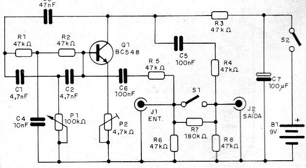    Figura 1 – Diagrama completo do pedal uáu uáu
