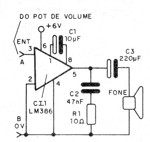    Figura 1 – Usando o LM386
