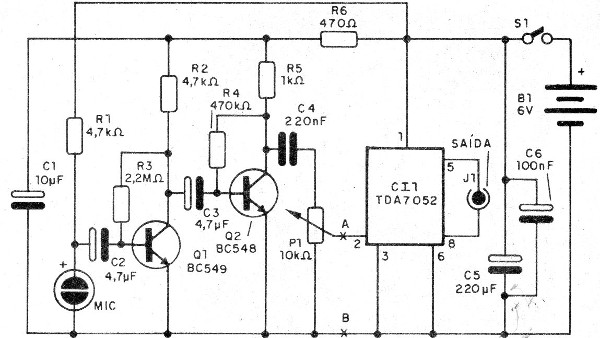    Figura 3 – Diagrama com o TDA7052
