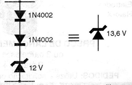 Fig. 1 - Obtendo zeners de tensões diferentes
