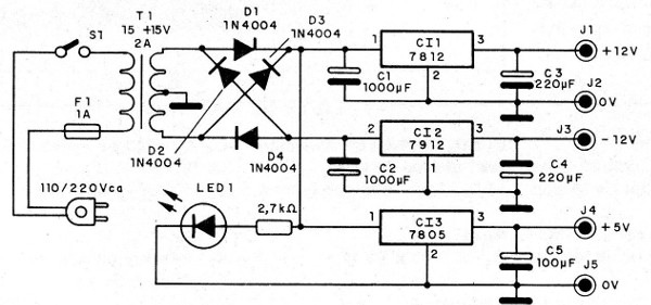    Figura 1 – Diagrama completo da fonte
