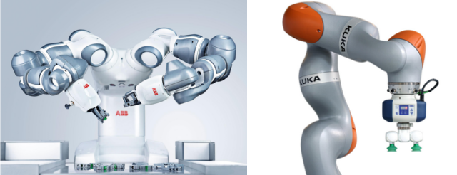 Os Cobots da ABB (Yumi) e Kuka
