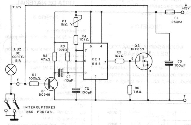   Figura 1 – Diagrama da luz de cortesia temporizada
