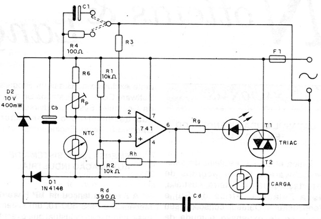    Figura 25 – Controle térmico com Triac
