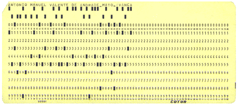 Figura 6 – Um cartão perfurado hollerith
