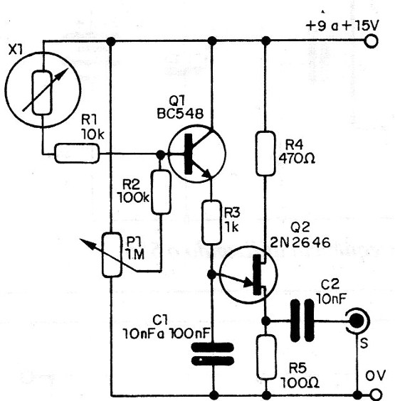 Figura 8 – Circuito com unijunção com maior sensibilidade
