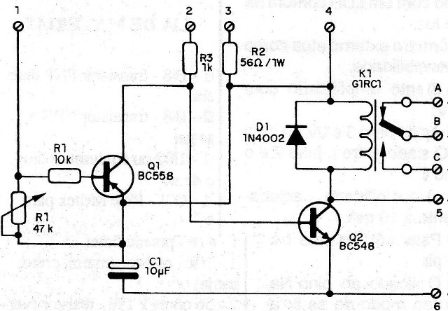   Figura 1 – Circuito completo do relé experimental
