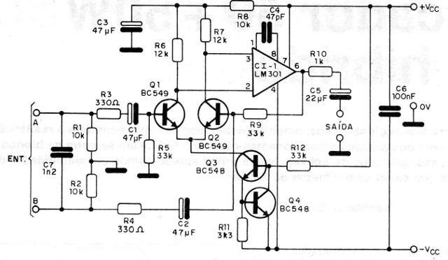 Figura 3 – Diagrama completo do pré-amplificador
