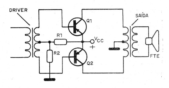    Figura 3 – Etapa de saída de rádio transistorizado antigo
