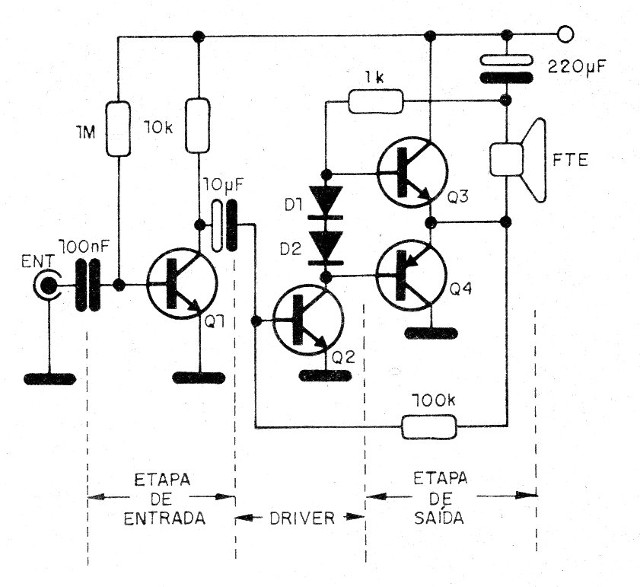     Figura 1 – Um circuito de áudio típico
