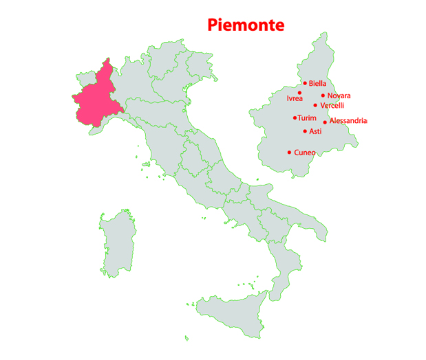 Mapa de Ivrea
