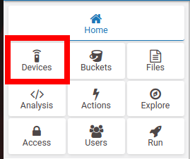 Figura 2 - opção “Devices” da plataforma TagoIO
