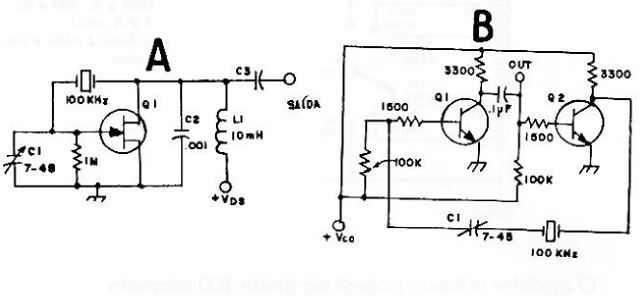 Figuras 9 A e B -Dois circuitos com utilização de transistores.
