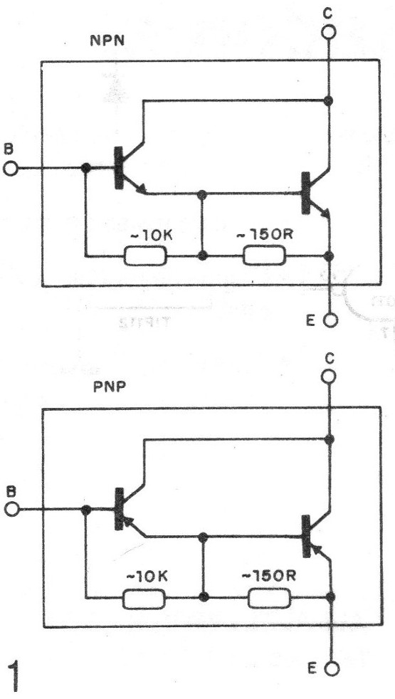 Figura 1 – Darlingtons NPN e PNP
