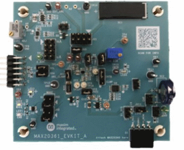 Figura 1 - A placa de avaliação MAX20361EVKIT da Maxim
