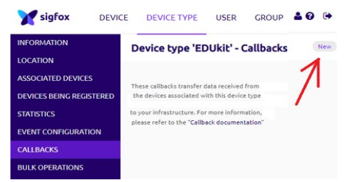 Figura 5 - Callbacks SigFox (fonte: livro IoT SigFox Com Edukit RedFox)
