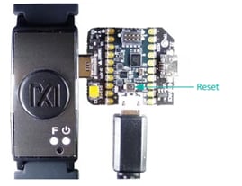 Figura 6: botão de reinicialização do adaptador MAXDAP-TYPE-C (Fonte: Maxim Integrated)
