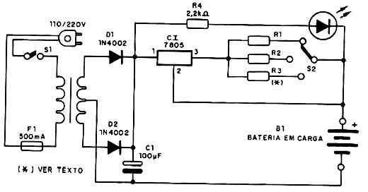 Diagrama do carregador de NICAD
