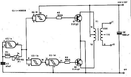 Diagrama completo do inversor.
