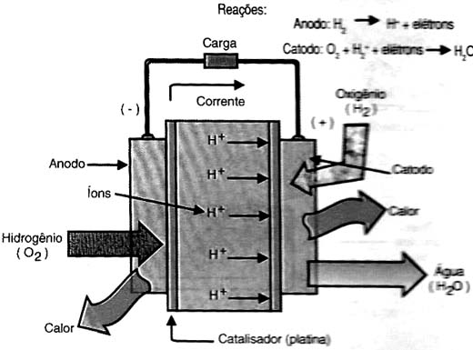 Operação da célula PEM. 