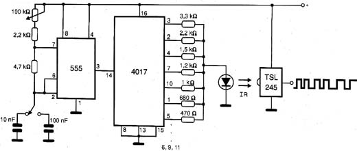 Seqüenciador com o 4017/TSL245.
