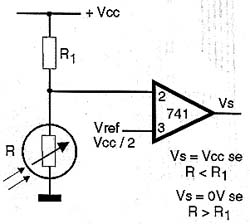 Usando o 741 como comparador.
