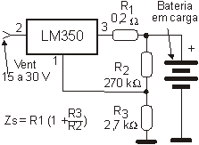 Carregador d ebateria de 12 V.
