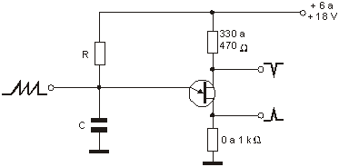 Oscilado de relaxação com transistor unijunção.
