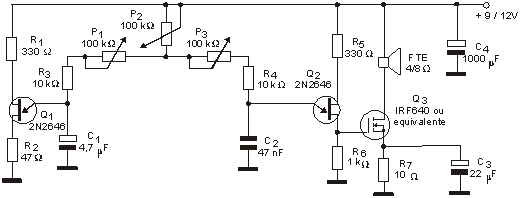 Sirene Modulada - Q3 precisa de um radiador para dissipar o calor.
