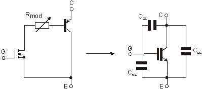 Circuito equivalente ao IGBT
