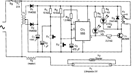 Diagrama do apagador de EPROMs
