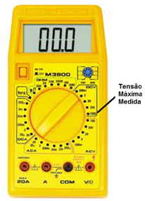 Figura 1 – Tensão máxima medida por um  multimetro
