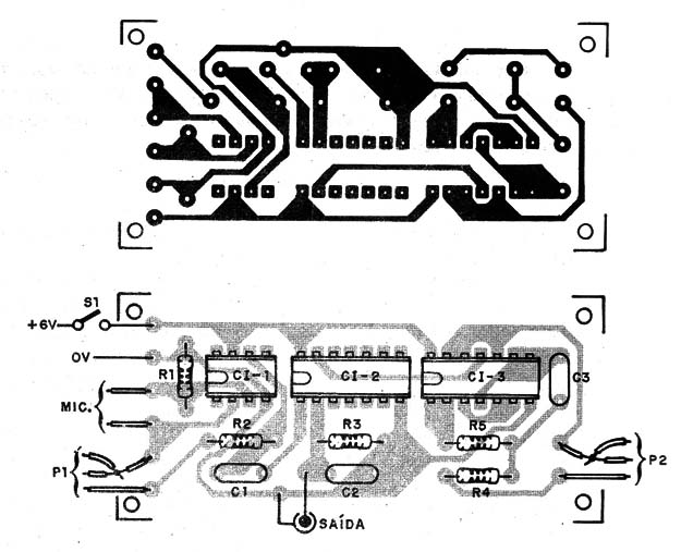    Figura 2 – Placa de circuito impresso para a montagem
