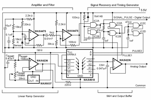 Figura 2 - Diagrama completo do receptor remoto de temperatura por infravermelho sugerido pela Maxim.
