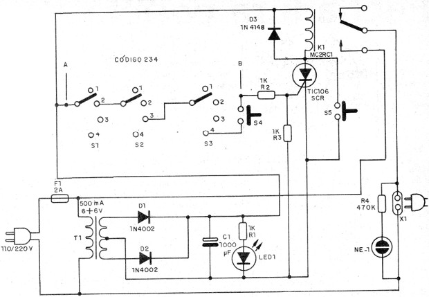 Figura 2 – Diagrama completo da fechadura de código
