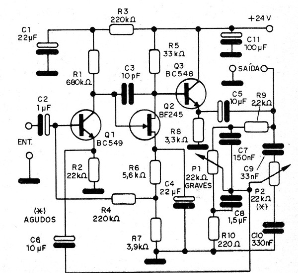    Figura 1 – Diagrama do controle de tom
