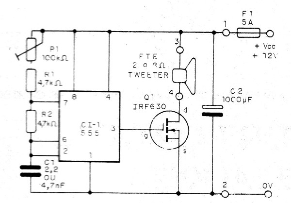    Figura 4 – Diagrama completo do espantalho ultrassônico
