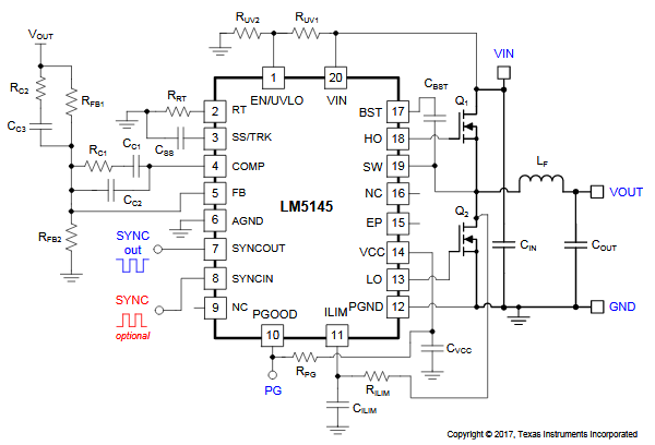 Figura 3 – Circuito para tensões de entrada de 6 V a 75 V
