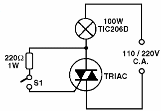 Uma chave de potência com Triac
