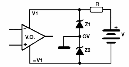 Fonte simétrica virtual com diodos zener
