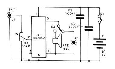 Amplificador com o TDA7052