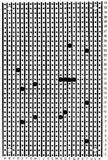 Fig. 7 — Distribuição dos componentes na plaqueta de circuito impresso semiacabada.
