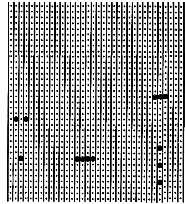 Fig. 5 — Desenho da plaqueta (do tipo semiacabada), pelo lado cobreado, em tamanho ligeiramente maior que o real. 
