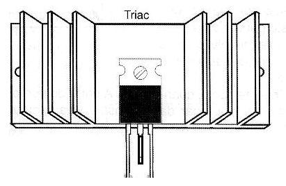 Figura 7 – Montagem de um triac num dissipador de calor
