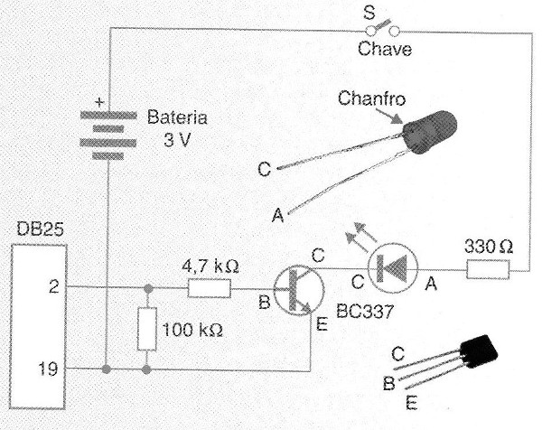 Circuito elétrico da montagem.
