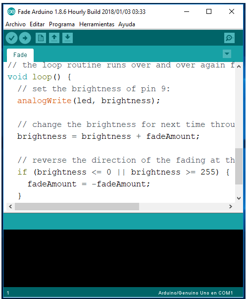 Figura 2. Ambiente de desenvolvimento Arduino Uno
