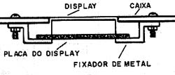 Fixando o display na caixa. 