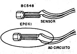 Blindando o sensor para operar imerso em líquidos. 