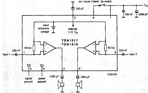 Aplicações do TDA1517 e TDA1519 